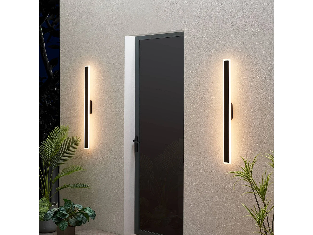 Longue applique noire 103 cm en aluminium IP54 - Mattea