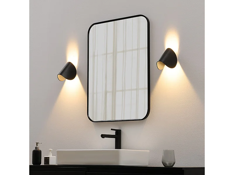 Applique noire aluminium orientable IP54 - Notte