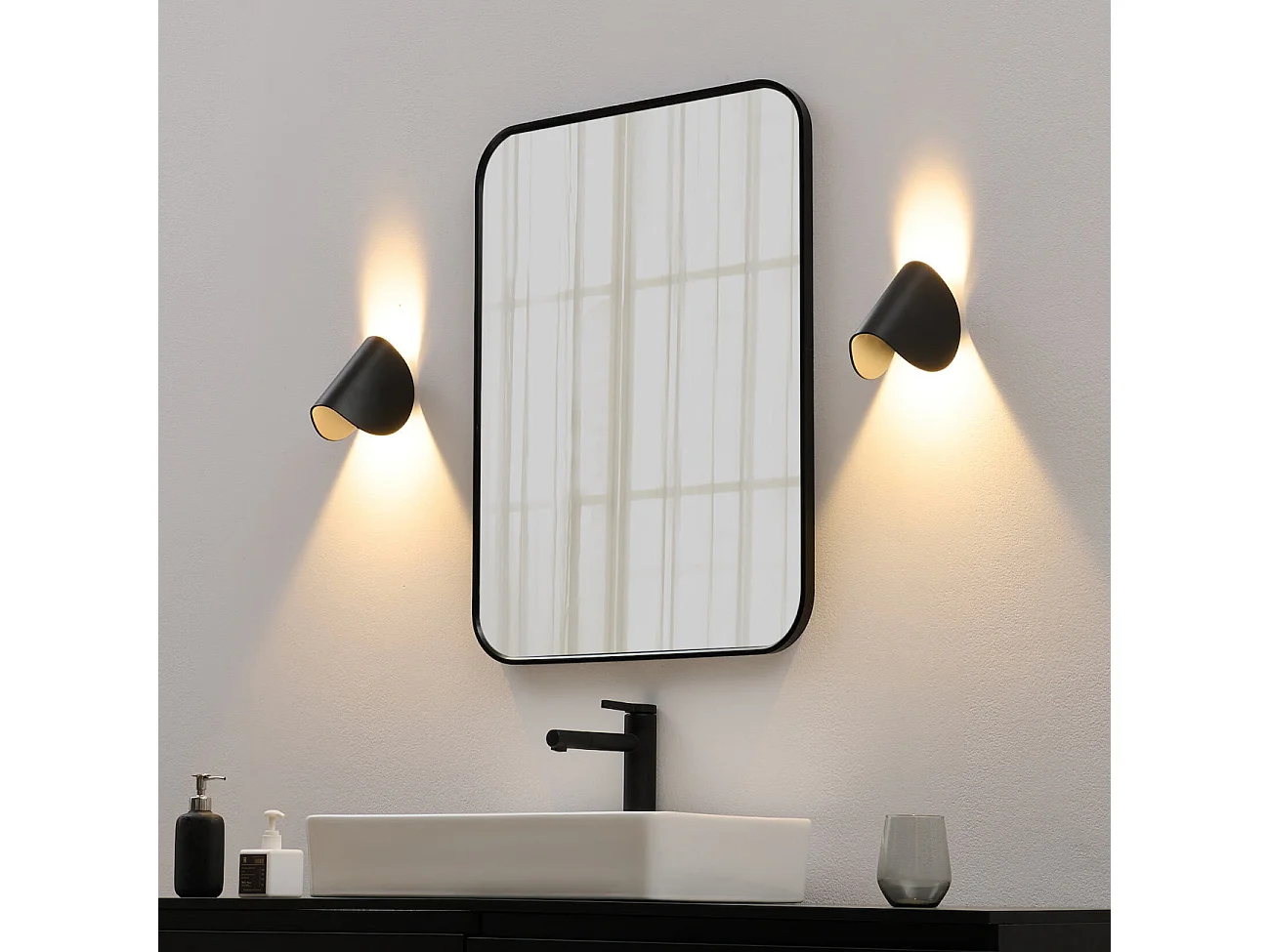 Applique noire aluminium orientable IP54 - Notte