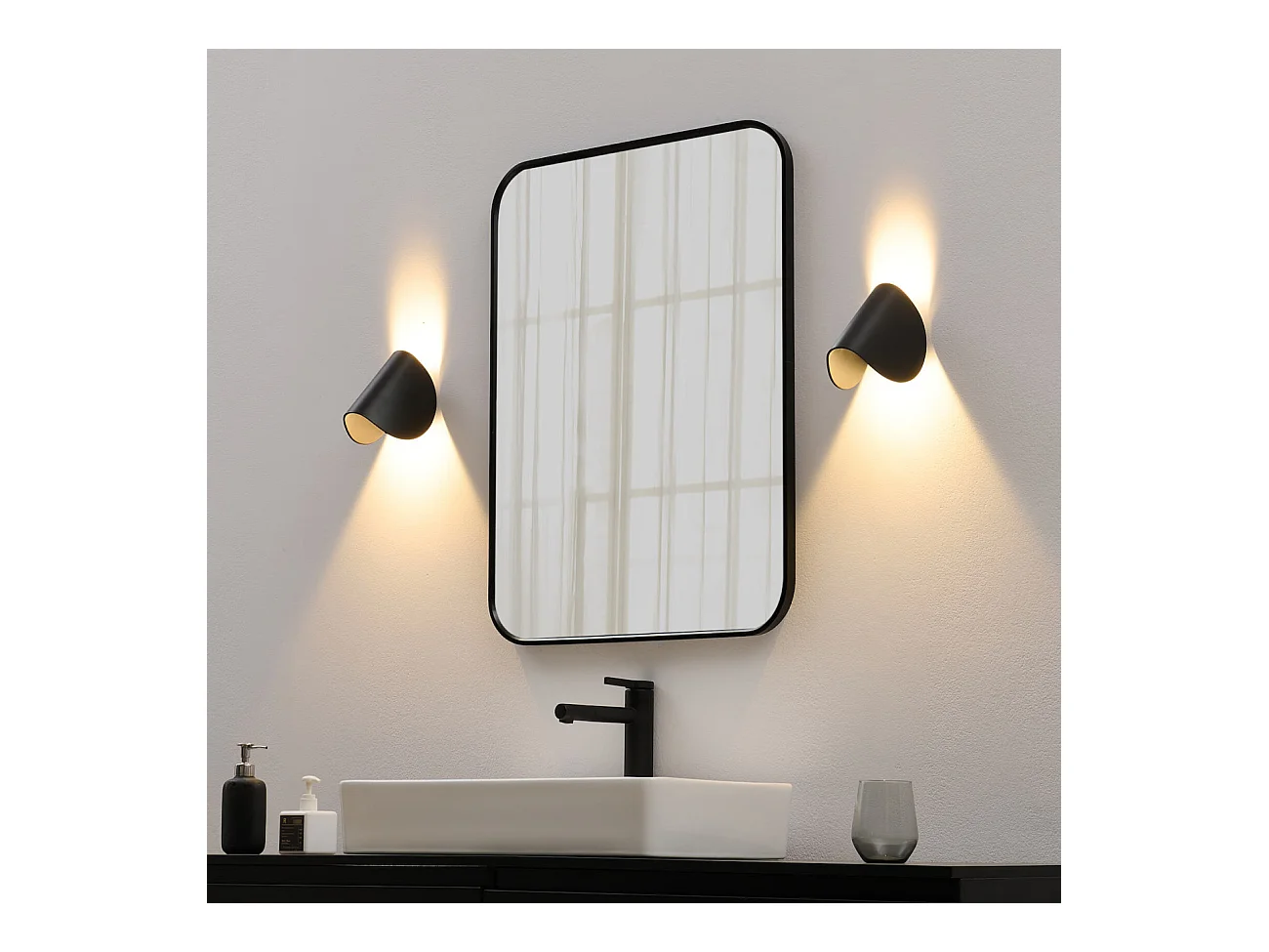 Applique noire aluminium orientable IP54 - Notte