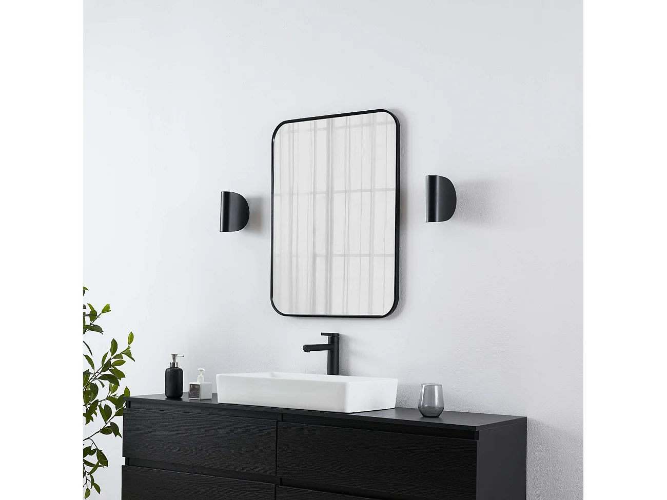 Applique noire aluminium orientable IP54 - Notte