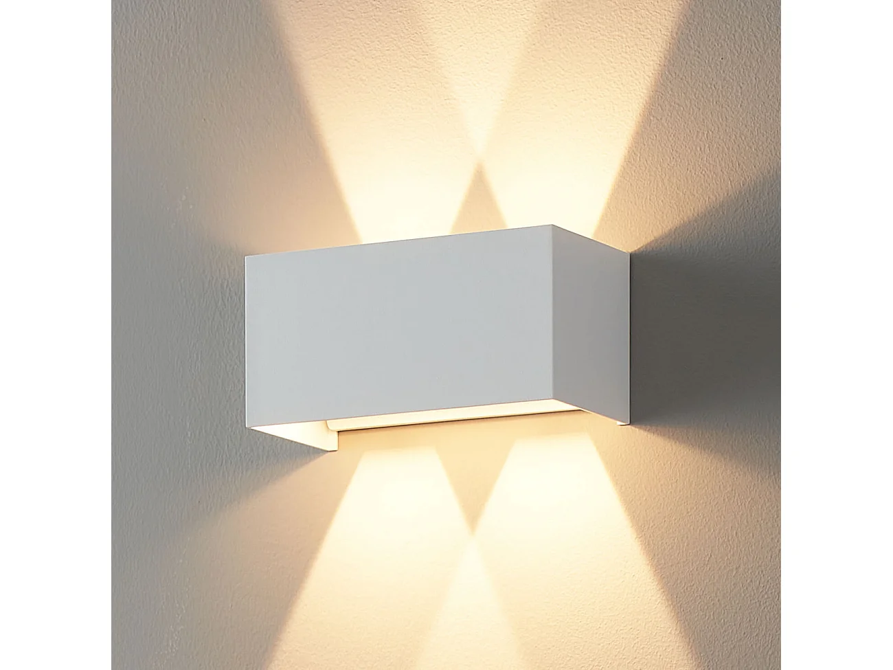 Applique blanche LED design double - IP54 dimmable - Cubic