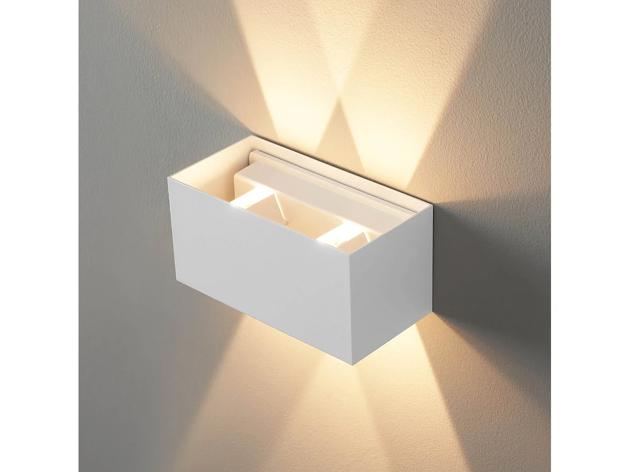 Applique blanche LED design double - IP54 dimmable - Cubic