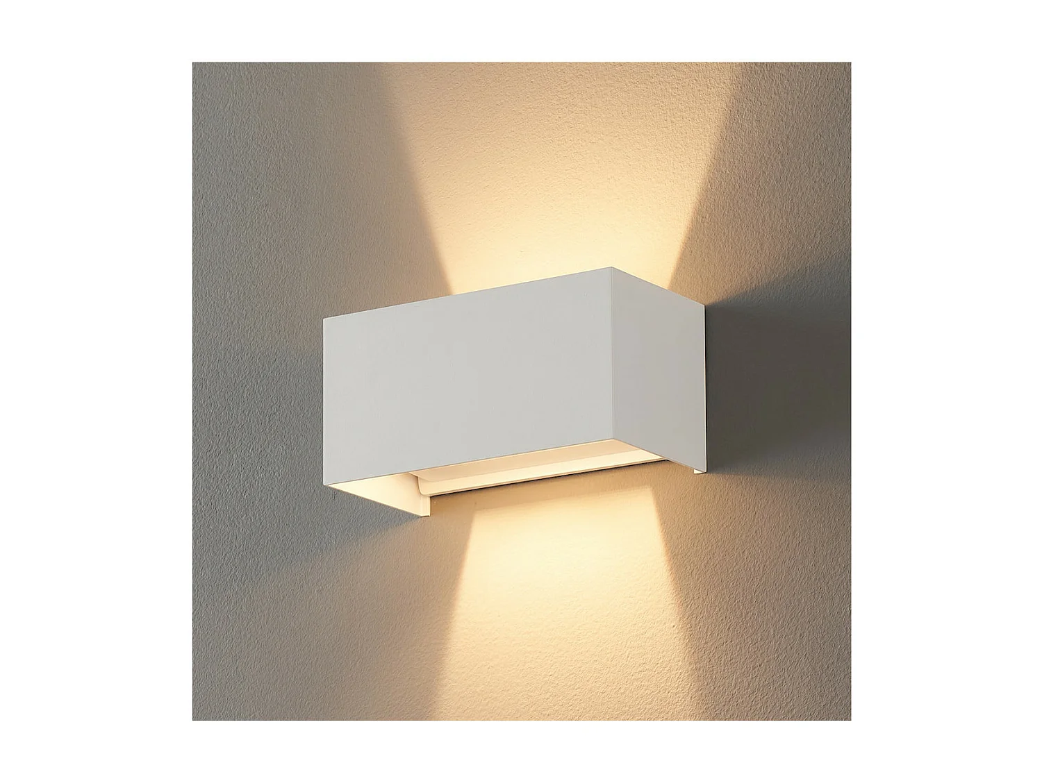 Applique blanche LED design double - IP54 dimmable - Cubic