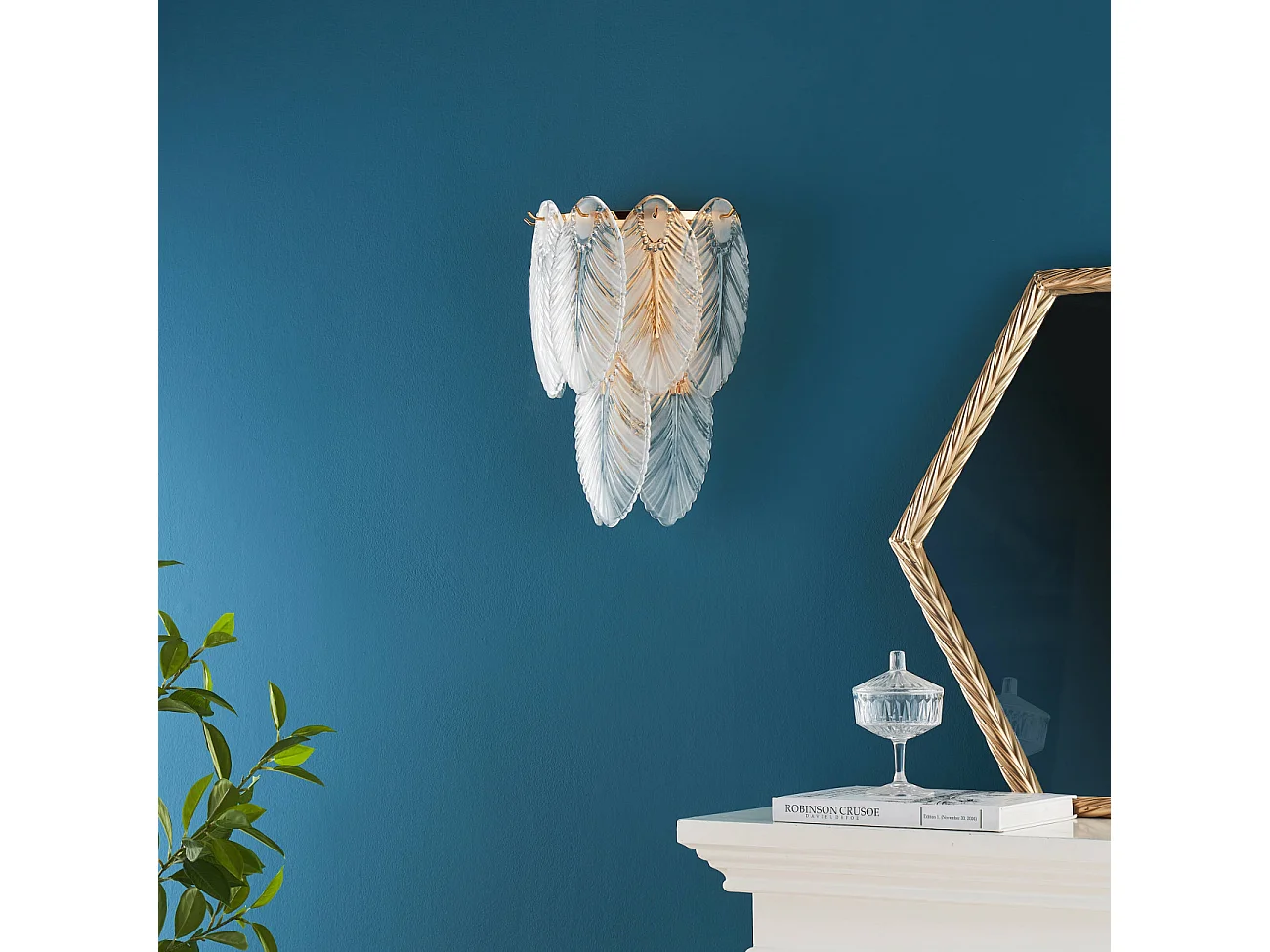 Applique pampilles opalines en verre - Julia