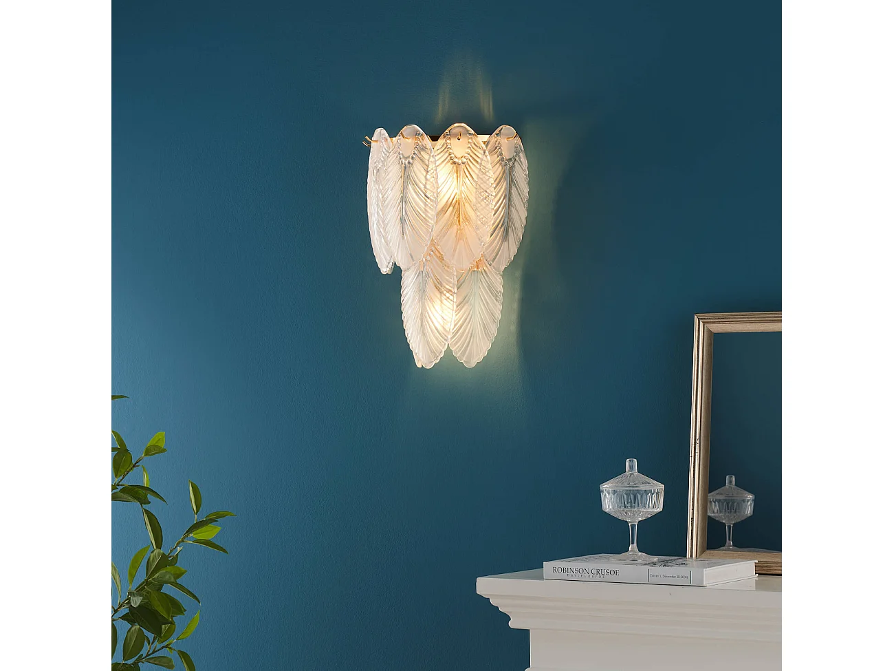 Applique pampilles opalines en verre - Julia