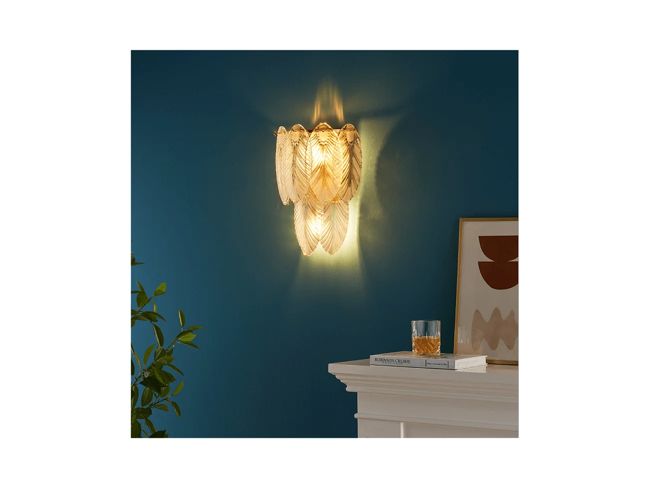 Applique pampilles opalines en verre - Julia