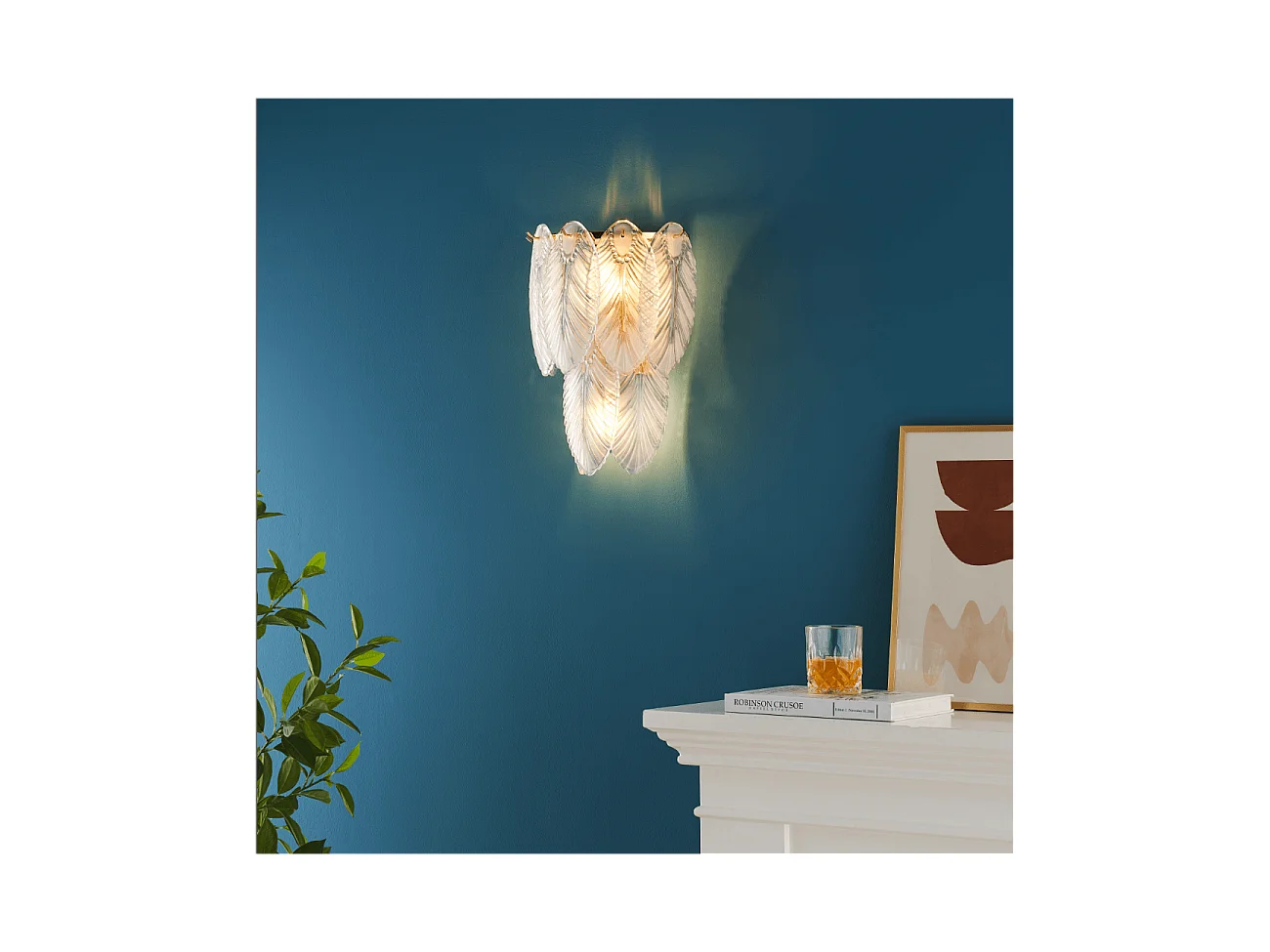 Applique pampilles opalines en verre - Julia