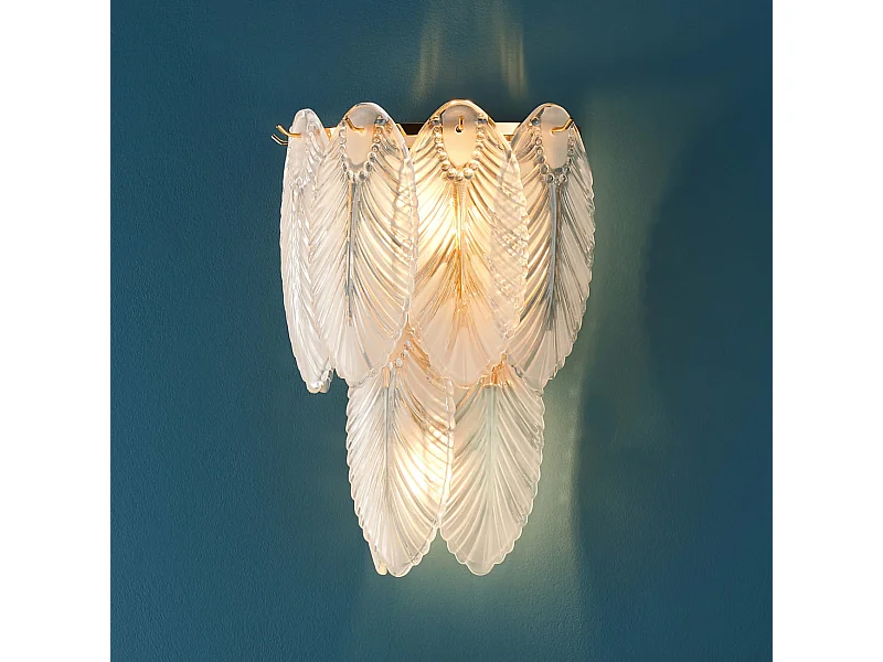 Applique pampilles opalines en verre - Julia