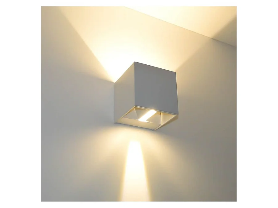 Applique LED design extérieur - blanc - angle ajustable - Cubic
