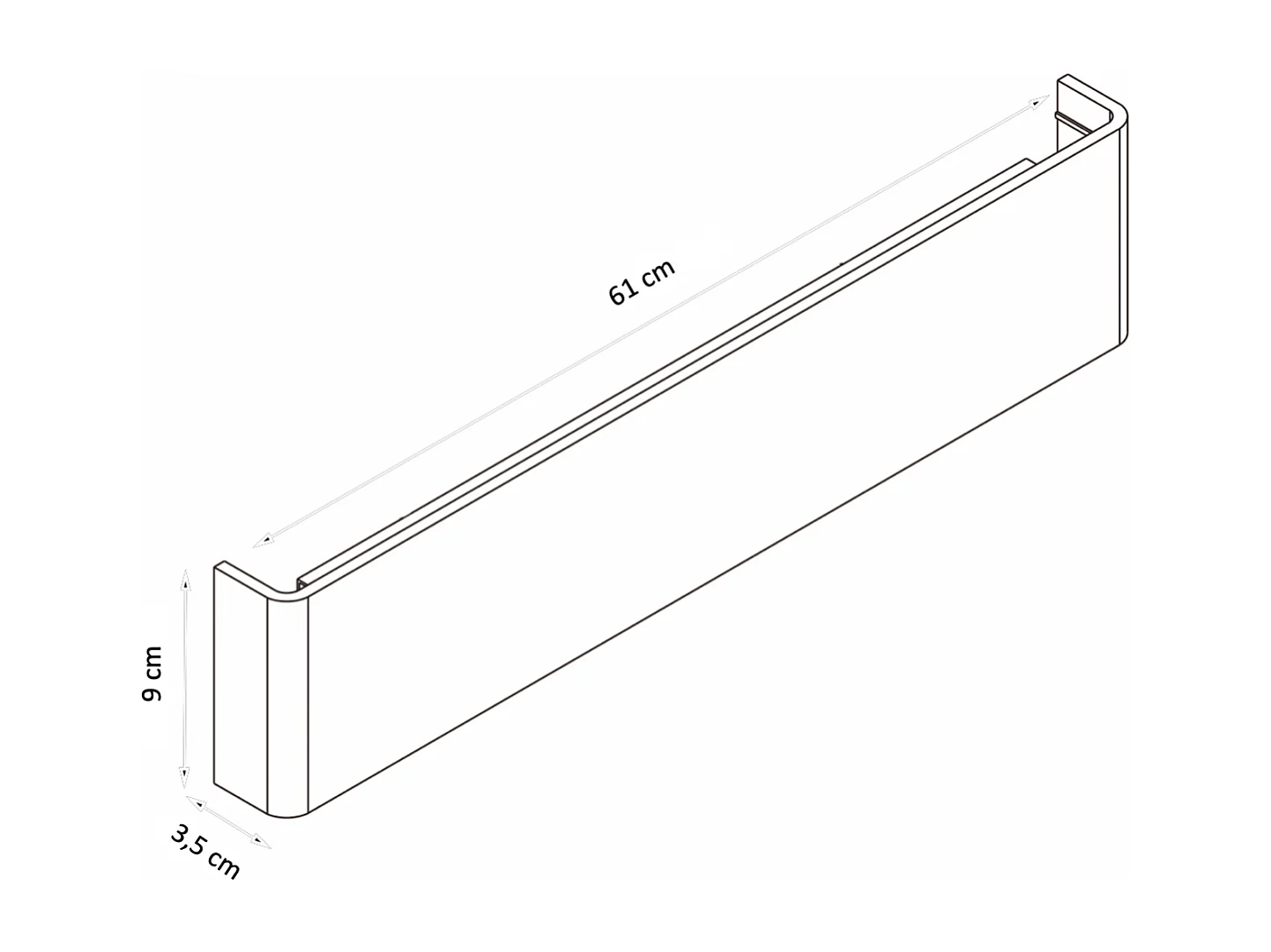 Applique murale longue et puissante à LED blanche - Oletta