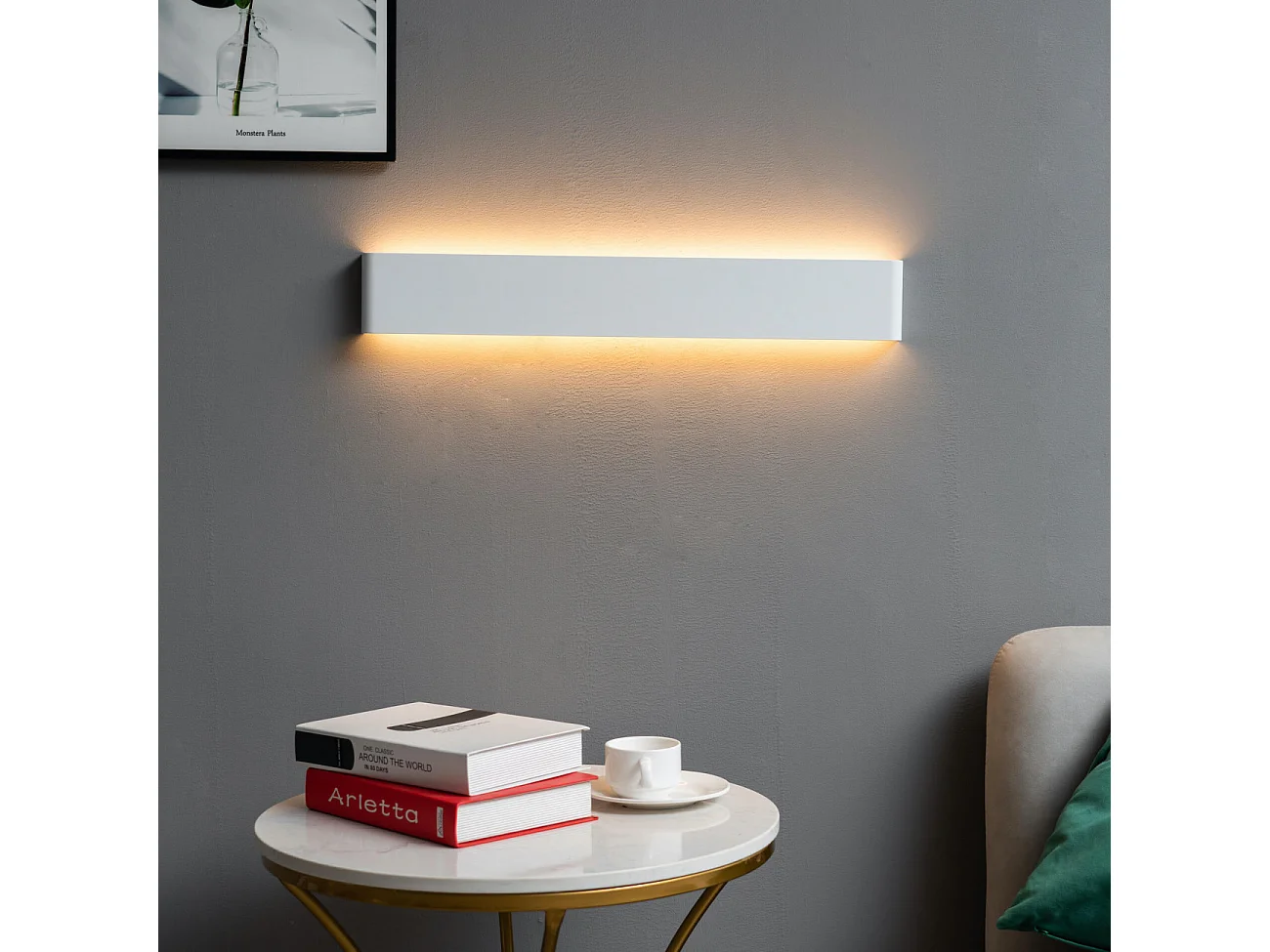 Applique murale longue et puissante à LED blanche - Oletta