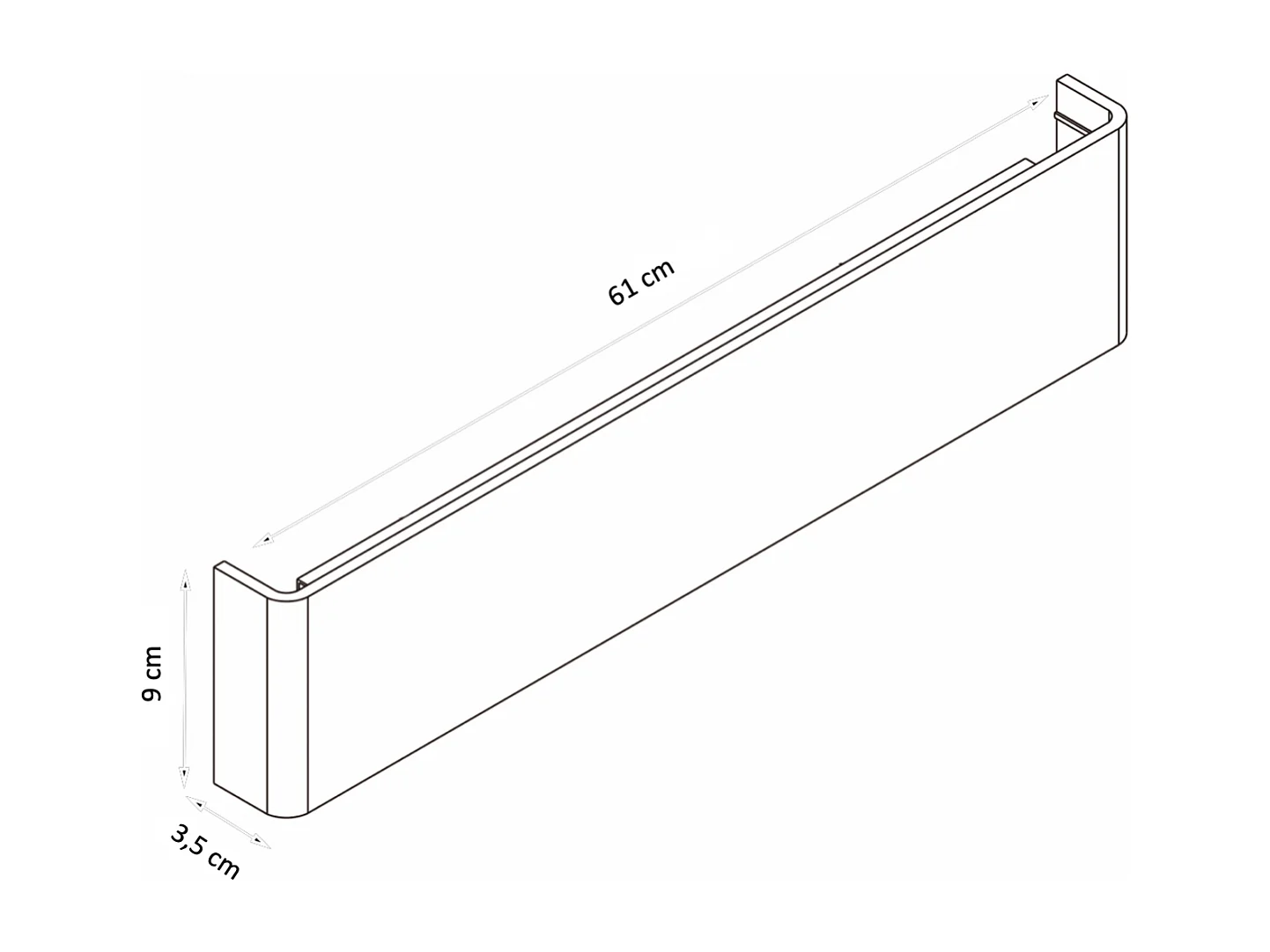 Applique murale longue et puissante à LED blanche - Oletta