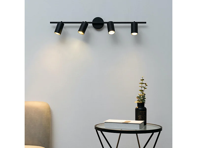 Éclairage noir moderne à 4 spots orientables - Lomba