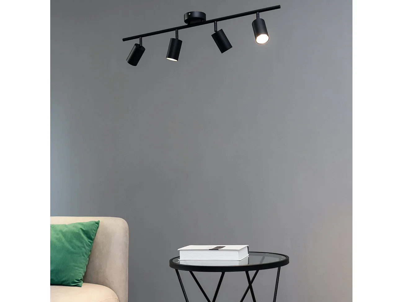 Éclairage noir moderne à 4 spots orientables - Lomba