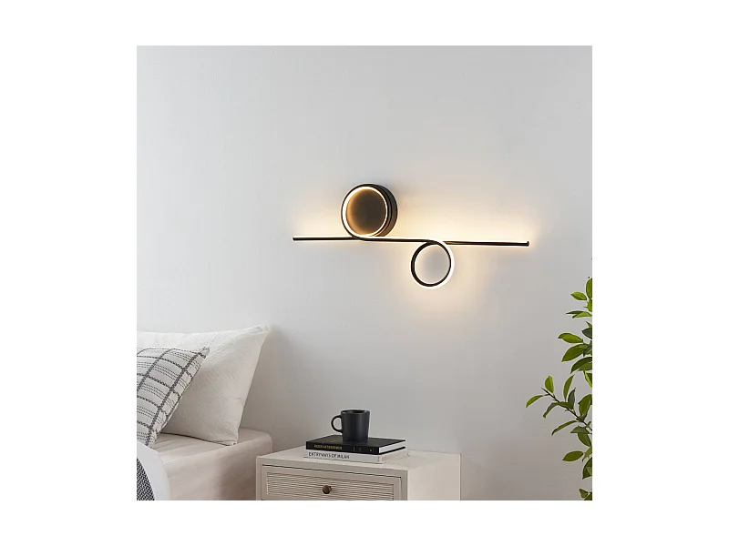 Applique double cercle LED noir minimaliste  - Celi