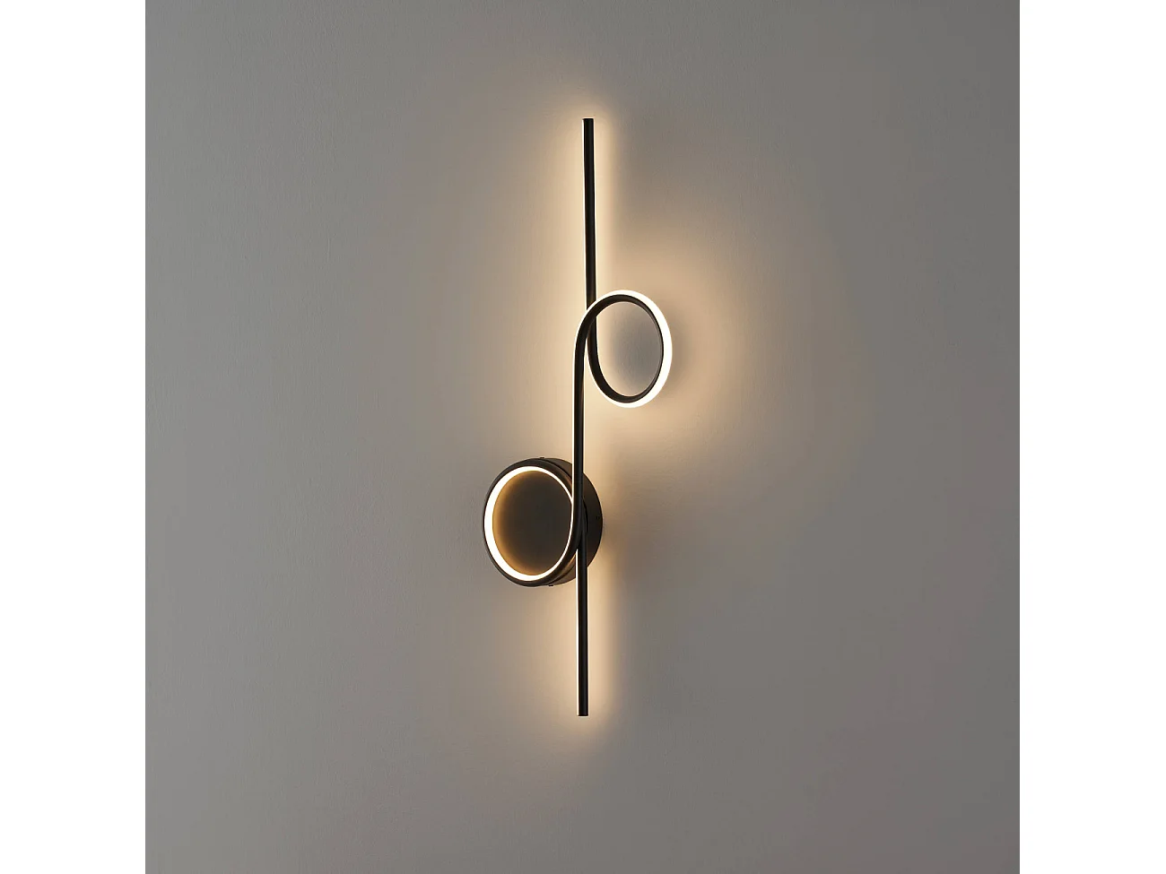 Applique double cercle LED noir minimaliste  - Celi