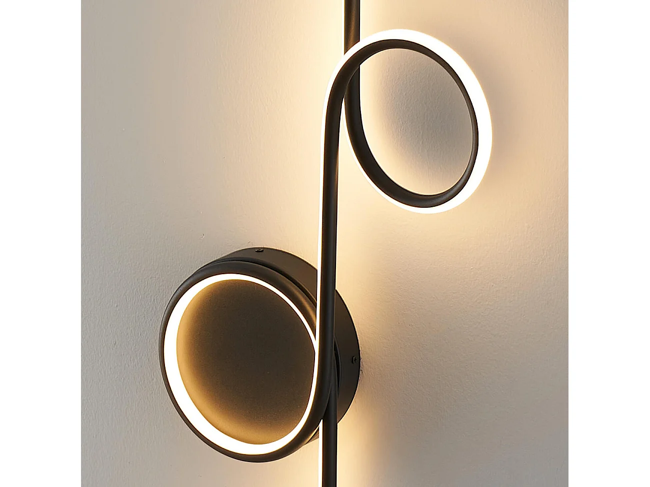 Applique double cercle LED noir minimaliste  - Celi