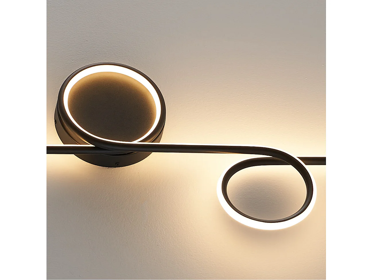 Applique double cercle LED noir minimaliste  - Celi