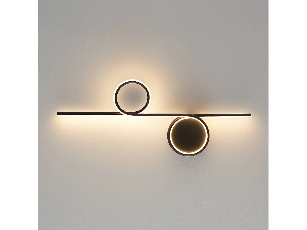 Applique double cercle LED noir minimaliste  - Celi