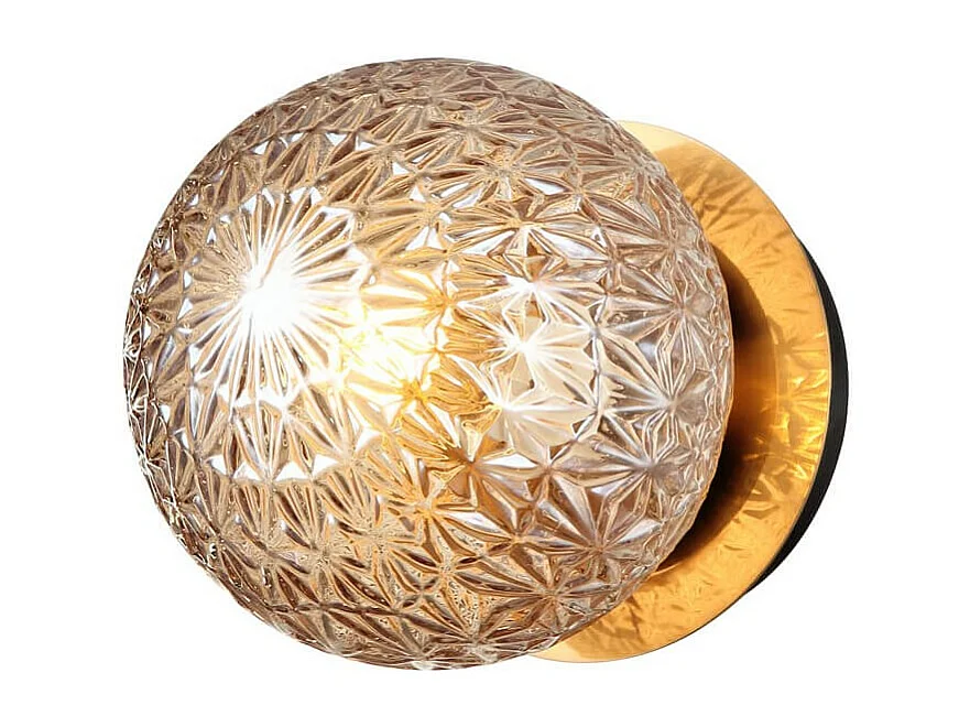Applique murale en verre et métal dorée - Orian