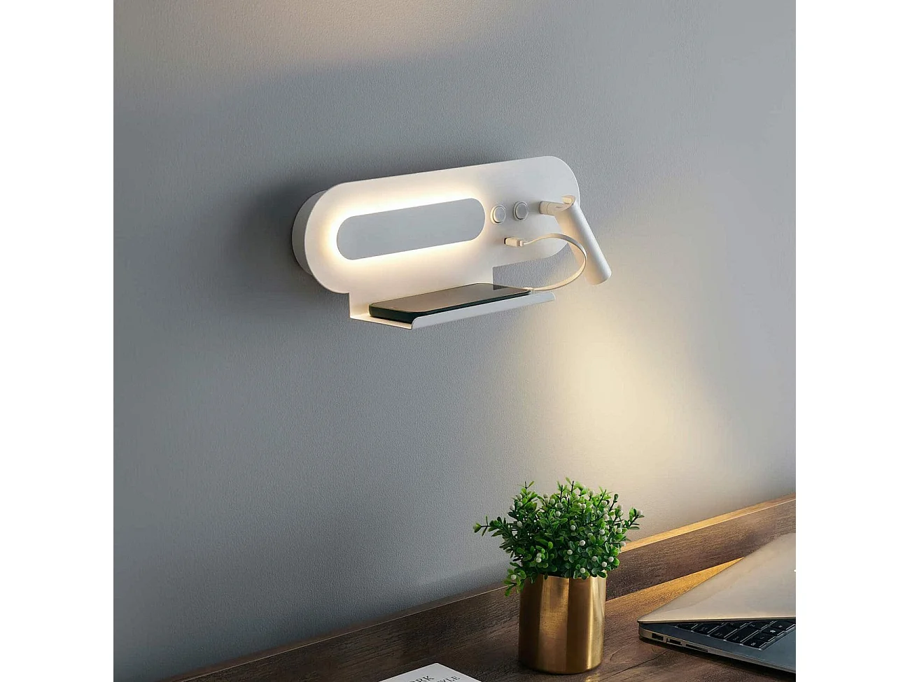 Applique tablette liseuse orientable blanche - Calleo