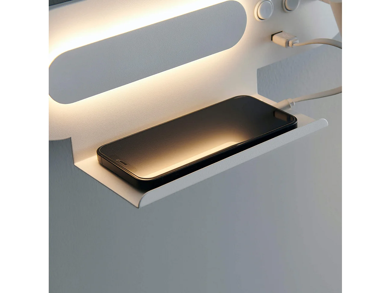 Applique tablette liseuse orientable blanche - Calleo