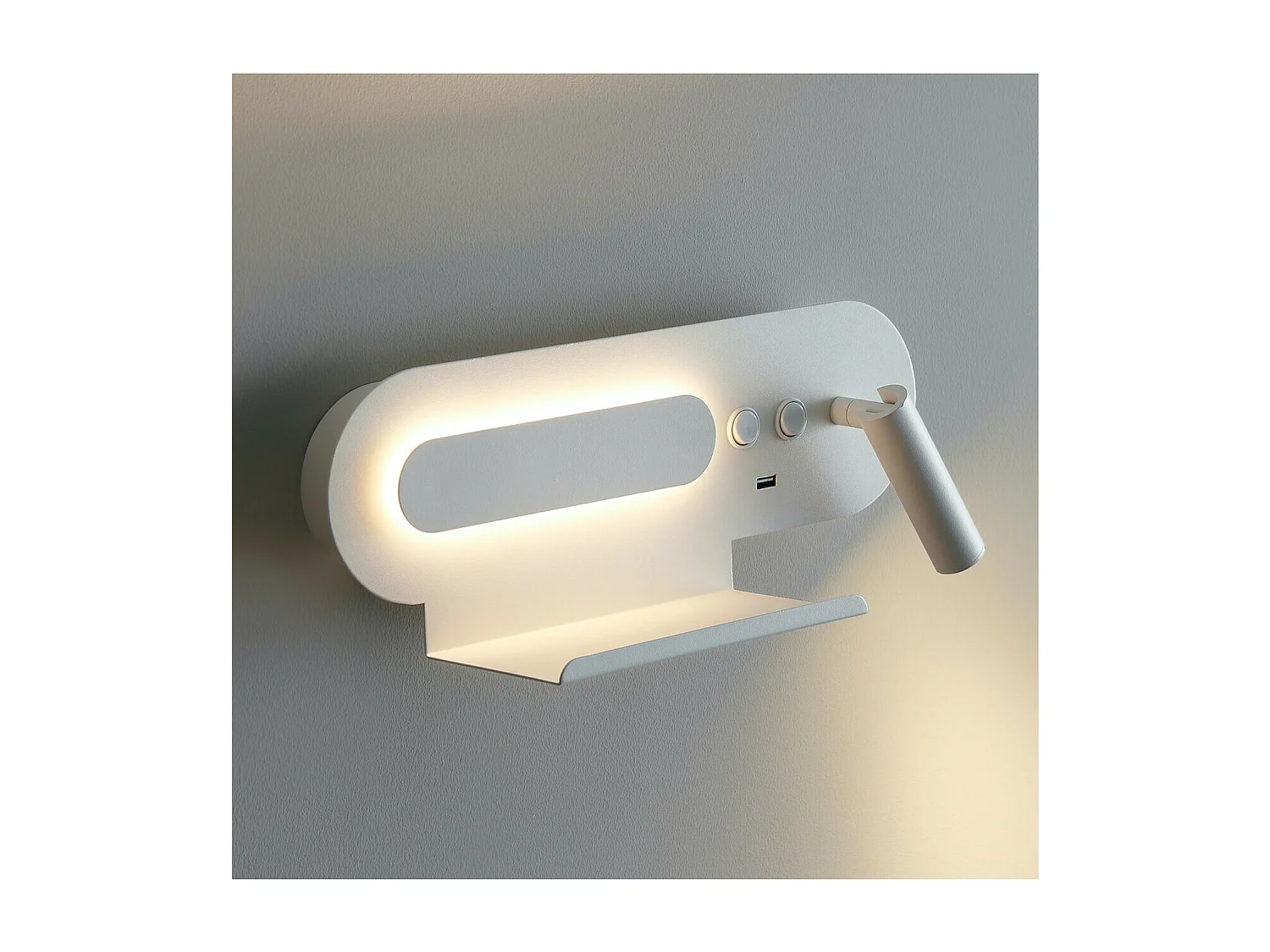 Applique tablette liseuse orientable blanche - Calleo