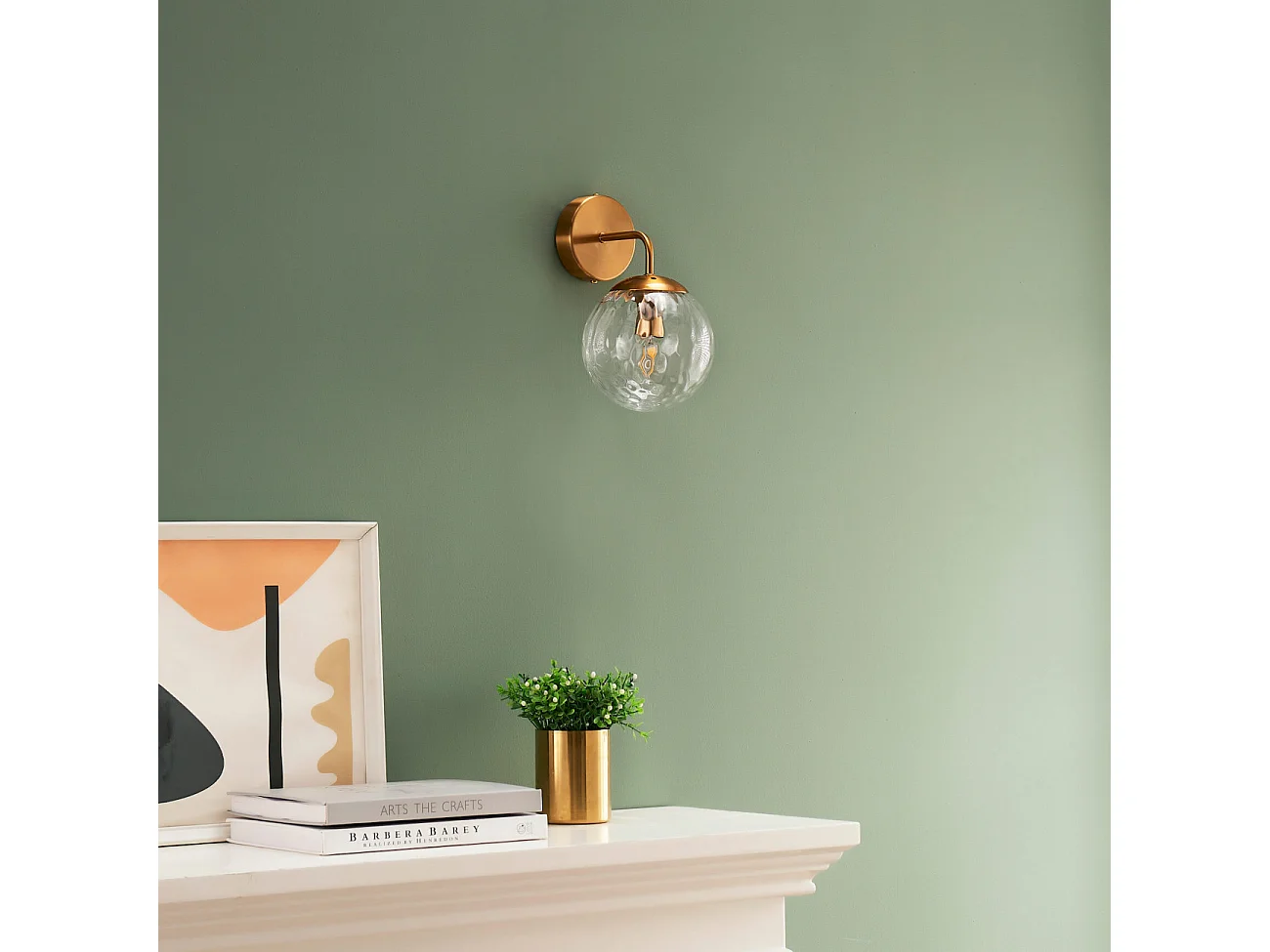 Applique murale boule de verre texturé - Winoa