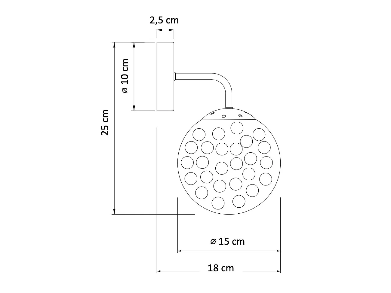 Applique murale boule de verre texturé - Winoa