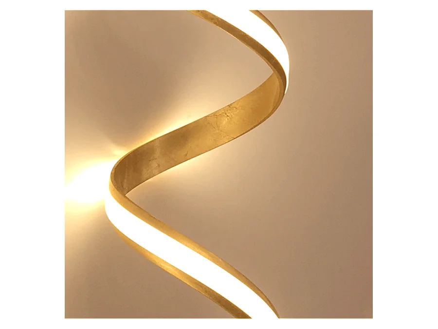 Grande applique ou plafonnier spirale effet feuille d'or - Millenium