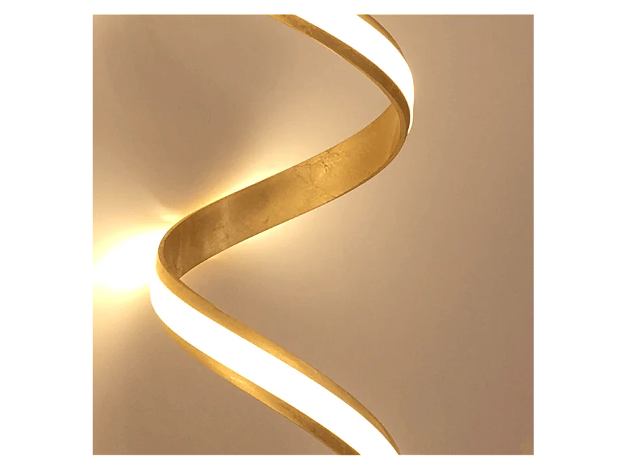 Grande applique ou plafonnier spirale effet feuille d'or - Millenium