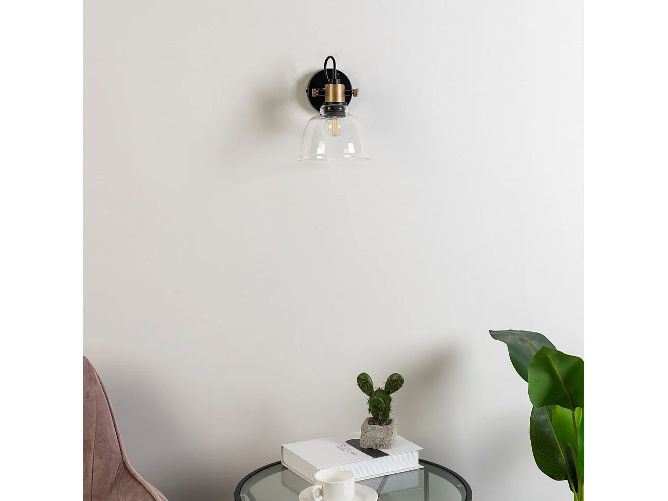 Petite applique en verre transparent - Linz