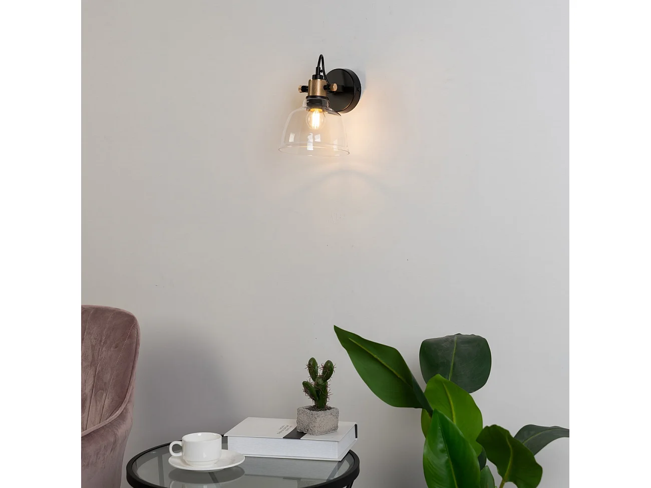 Petite applique en verre transparent - Linz