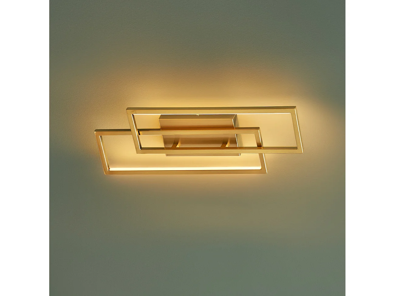 Applique double rectangle laiton 50 cm éclairage indirect - Torello
