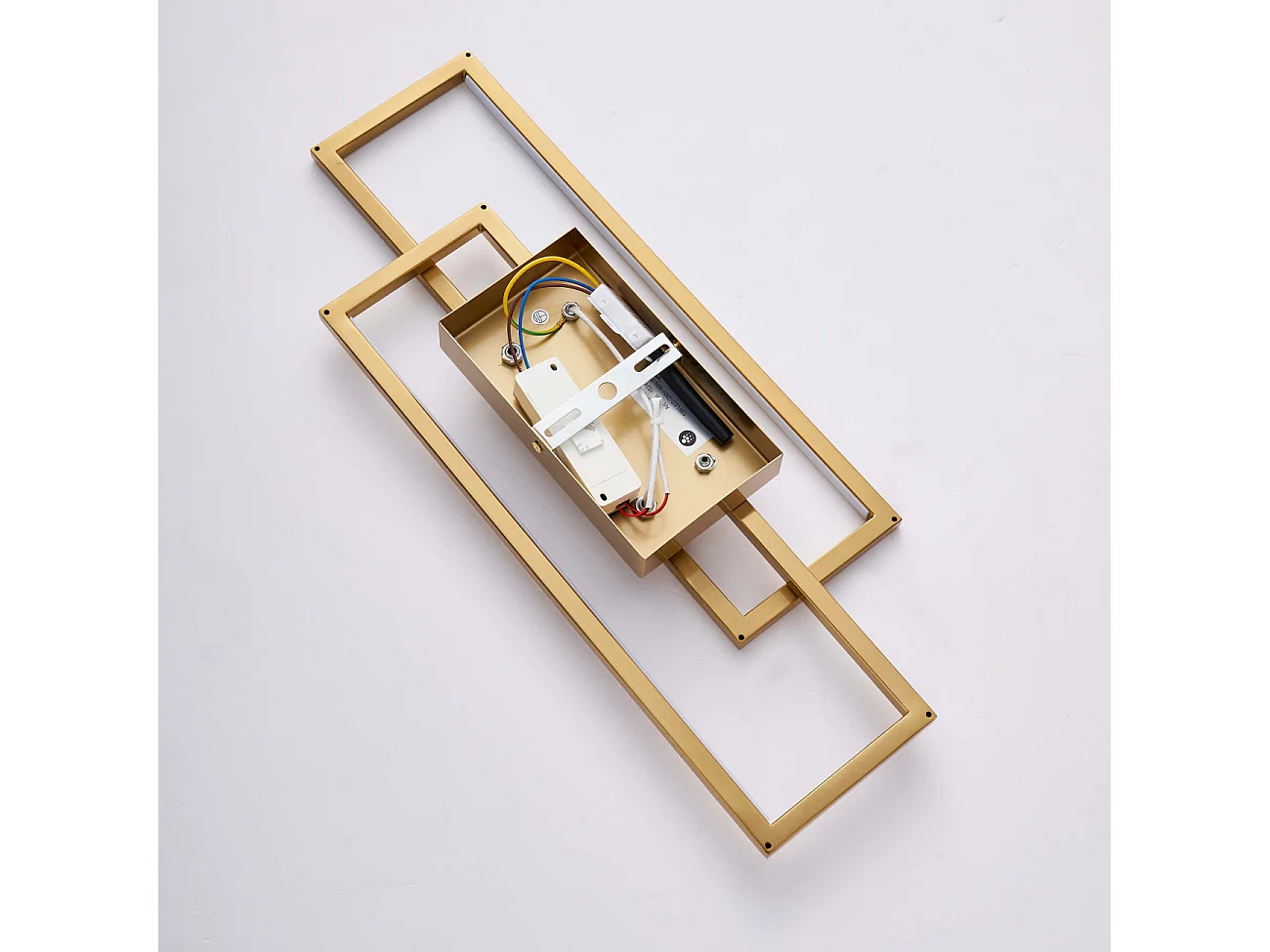 Applique double rectangle laiton 50 cm éclairage indirect - Torello