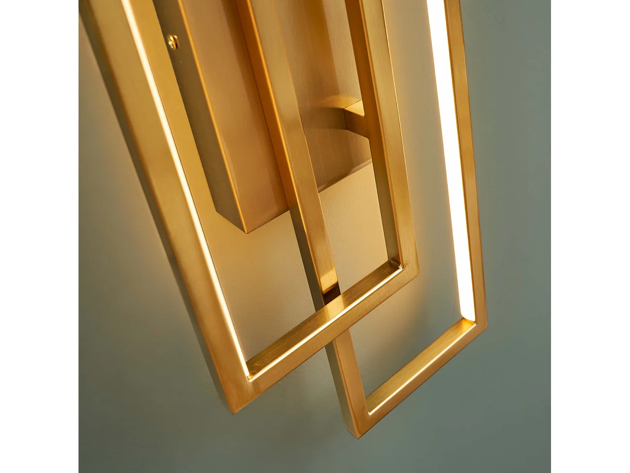 Applique double rectangle laiton 50 cm éclairage indirect - Torello