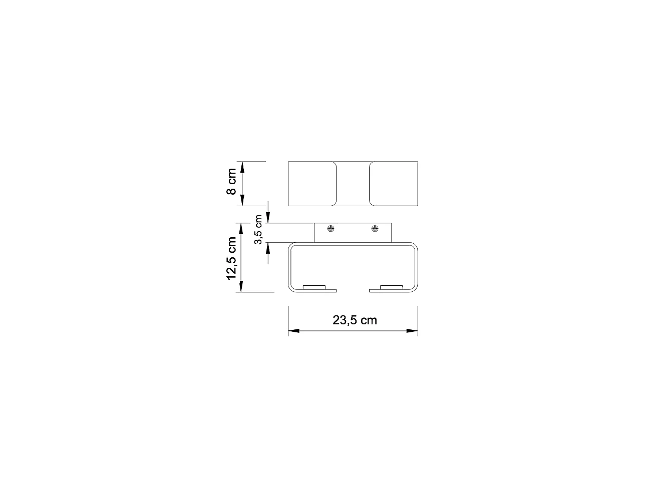 Applique design rectangulaire noire - Foss