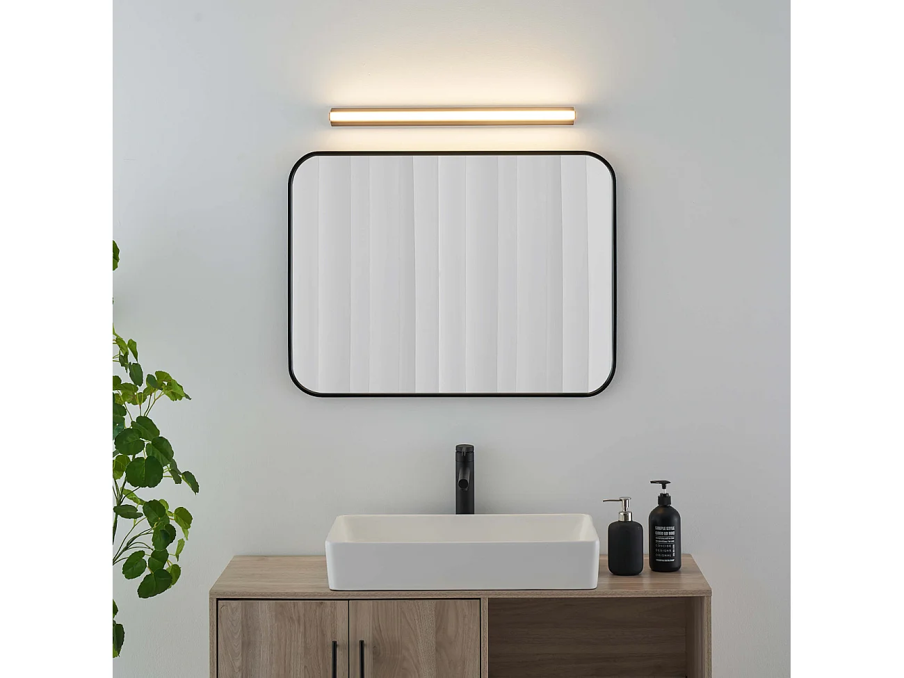 Longue applique style réglette ultramoderne IP44 60 cm- Wani