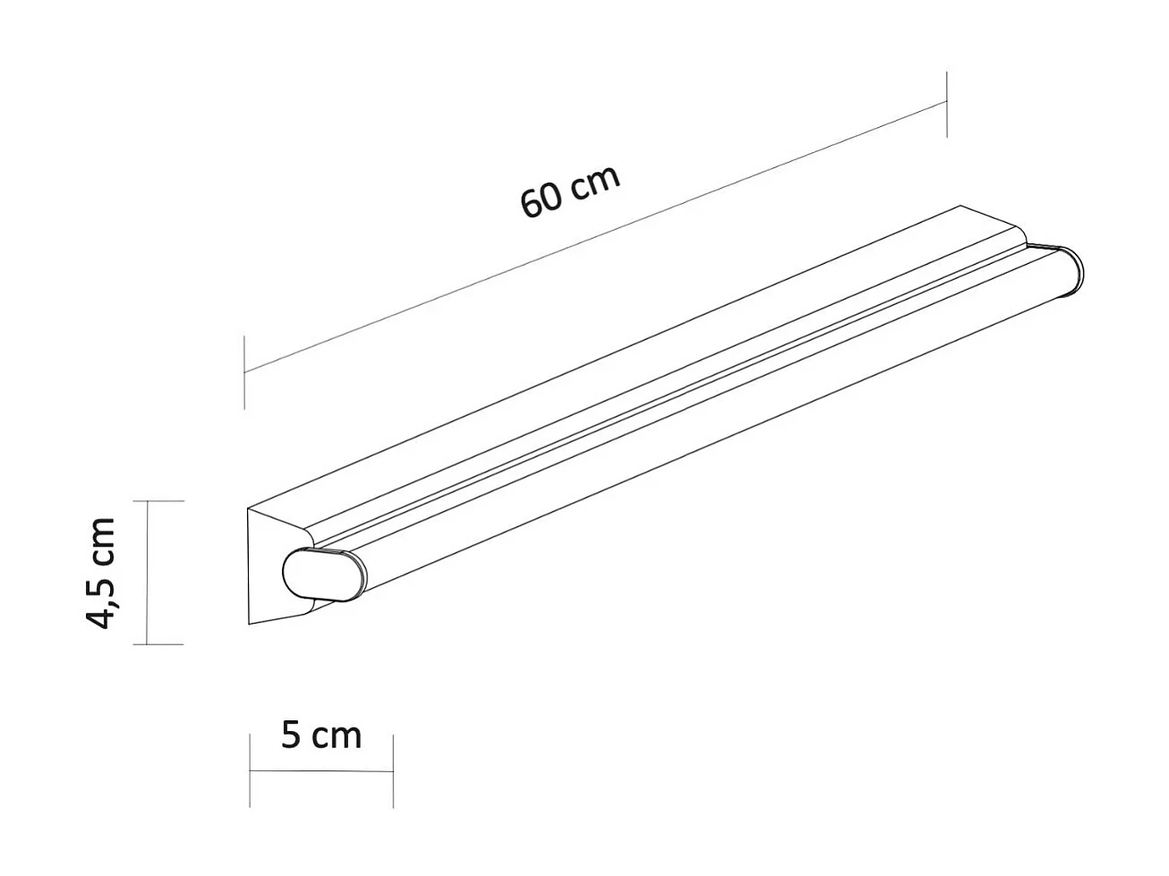 Longue applique style réglette ultramoderne IP44 60 cm- Wani