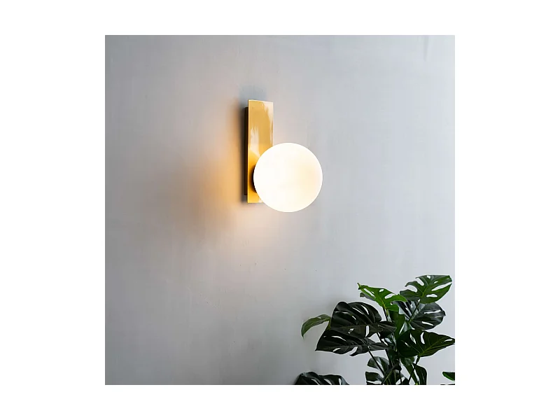 Applique murale verre blanc et métal laiton - Oromia