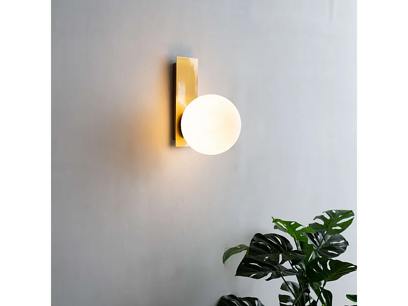 Applique murale verre blanc et métal laiton - Oromia