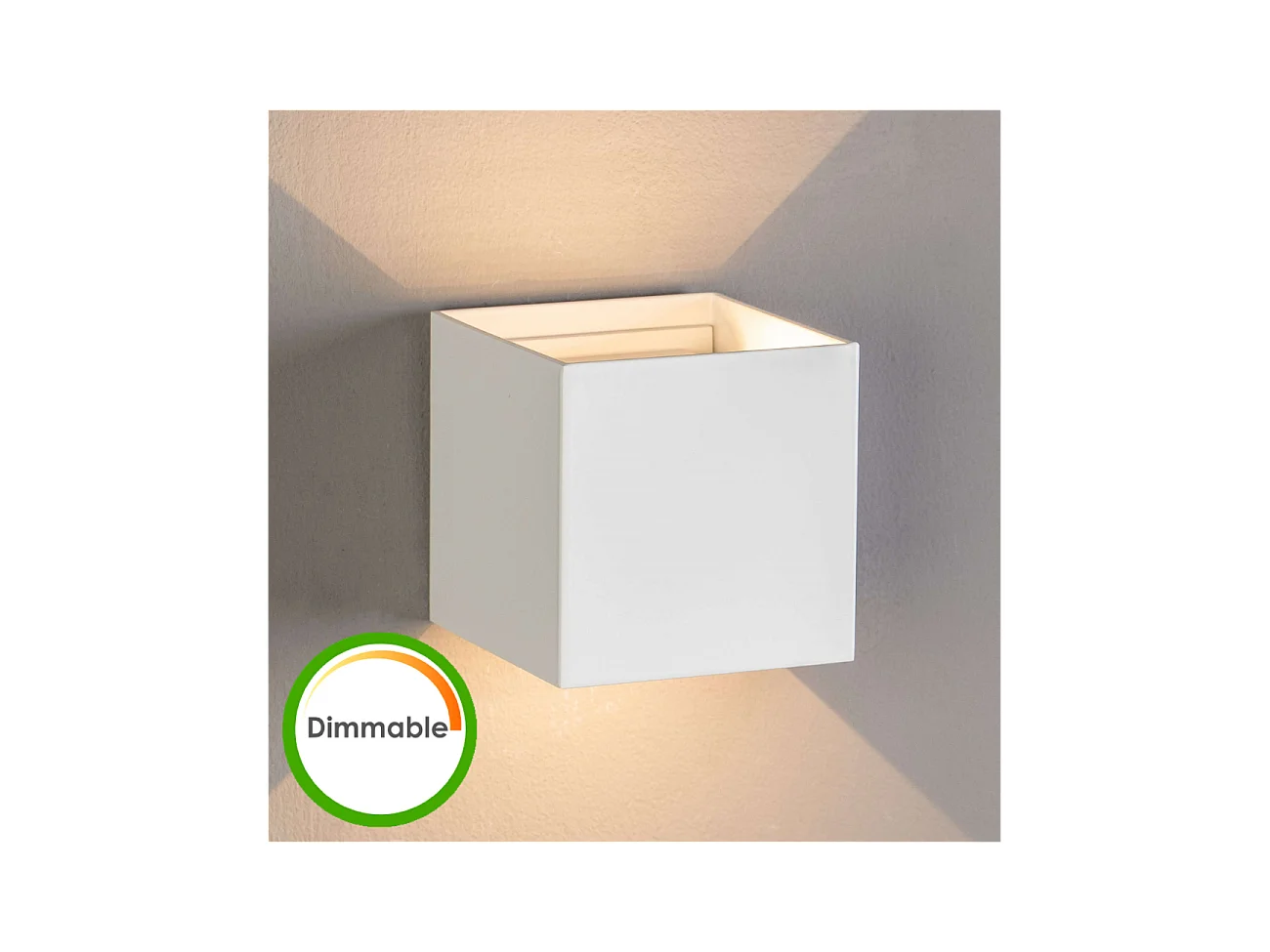 Lampe murale LED variable 6W IP54 - Blanc - Cubic