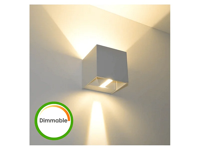 Lampe murale LED variable 6W IP54 - Blanc - Cubic