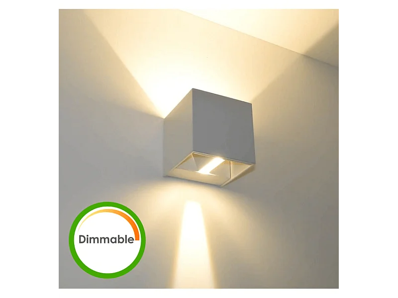 Lampe murale LED variable 6W IP54 - Blanc - Cubic