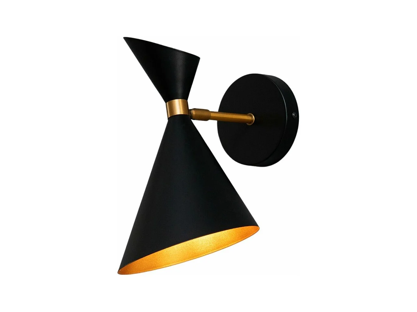 Applique double cône noir et doré - Valdivia