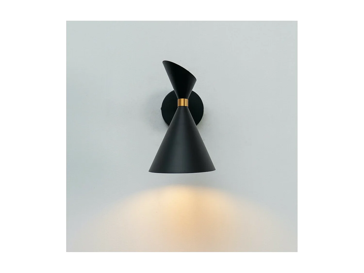 Applique double cône noir et doré - Valdivia