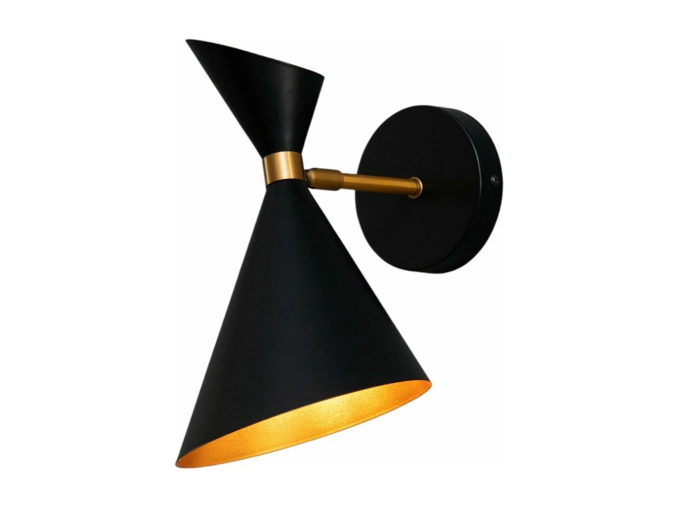 Applique double cône noir et doré - Valdivia