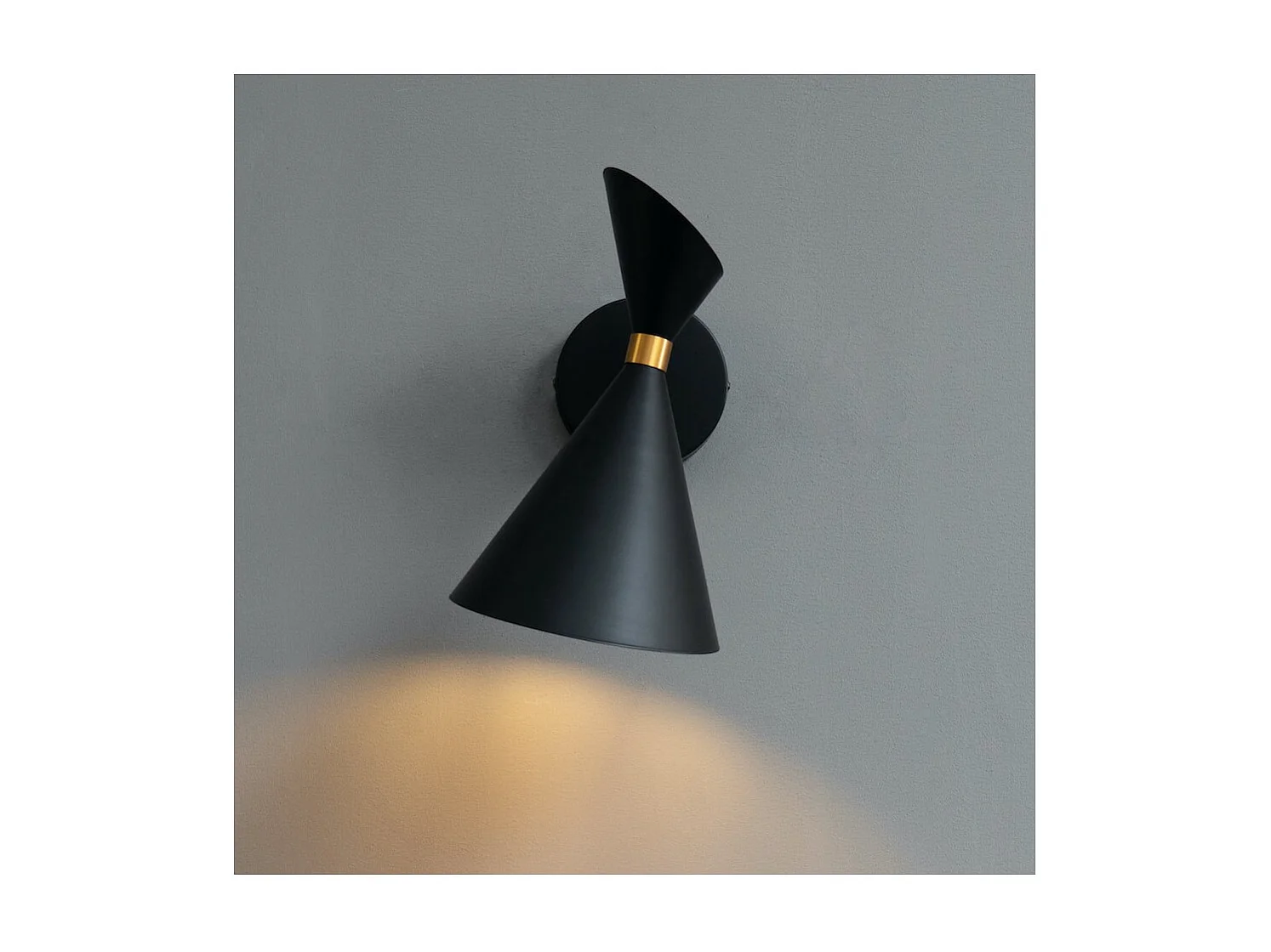 Applique double cône noir et doré - Valdivia