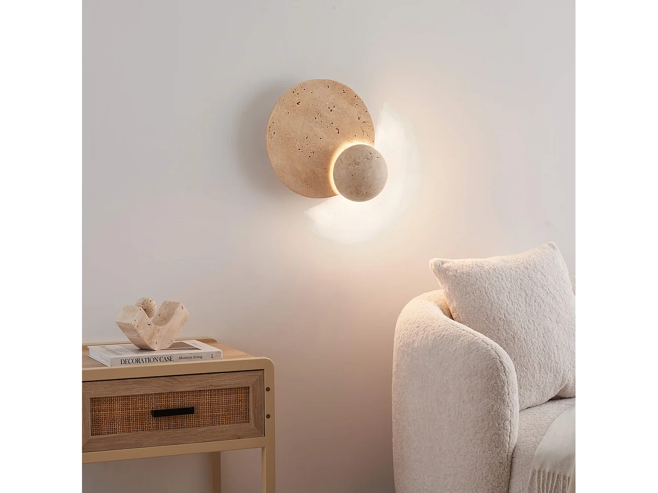 Applique murale en pierre éclairage d'ambiance - Orsola